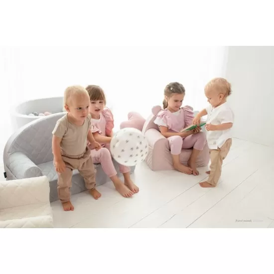Fotoliu pentru copii cu spatar catifea Velvet Ursulet Teddy Ecru Fotoliu pentru copii cu spatar catifea Velvet Ursulet Teddy Ecru
