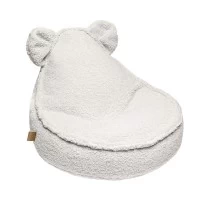Fotoliu puf pentru copii MeowBaby Bearly, OEKO-TEX, crem, 58x50x67 cm