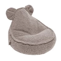 Fotoliu puf pentru copii MeowBaby Bearly, OEKO-TEX, Gri Deschis, 58x50x67 cm