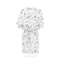 Halat Kimono pentru gravide si mamici, bumbac, marime universala, Natur