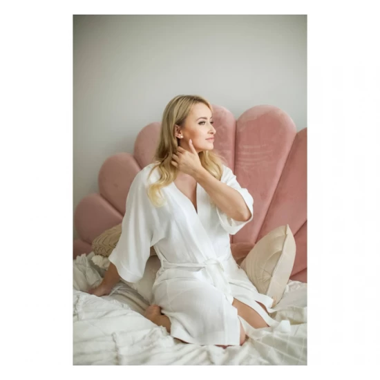 Halat Kimono pentru gravide si mamici, vascoza si in, marime universala, Alb Halat Kimono pentru gravide si mamici, vascoza si in, marime universala, Alb