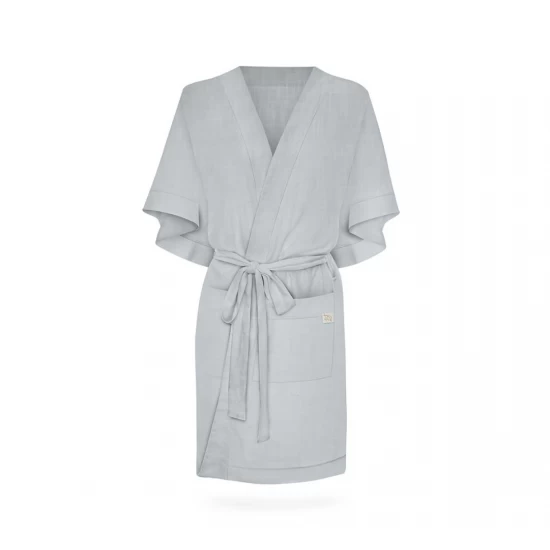 Halat Kimono pentru gravide si mamici, vascoza si in, marime universala, Gri Puf Halat Kimono pentru gravide si mamici, vascoza si in, marime universala, Gri Puf