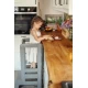 Inaltator Learning Tower Ajustabil, Ajutor de bucatarie MeowBaby, lemn Gri inchis