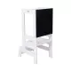 Inaltator Learning Tower Ajustabil cu tabla de scris, Ajutor de bucatarie MeowBaby, lemn Alb Inaltator Learning Tower Ajustabil cu tabla de scris, Ajutor de bucatarie MeowBaby, lemn Alb