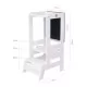 Inaltator Learning Tower Ajustabil cu tabla de scris, Ajutor de bucatarie MeowBaby, lemn Alb Inaltator Learning Tower Ajustabil cu tabla de scris, Ajutor de bucatarie MeowBaby, lemn Alb