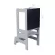 Inaltator Learning Tower Ajustabil cu tabla de scris, Ajutor de bucatarie MeowBaby, lemn Gri inchis Inaltator Learning Tower Ajustabil cu tabla de scris, Ajutor de bucatarie MeowBaby, lemn Gri inchis