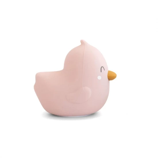 Lampa de veghe din silicon premium, diverse lumini, USB tip C, Led, Bright Duck, roz