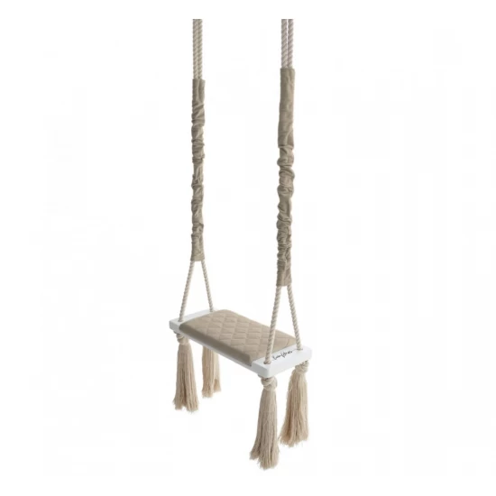 Leagan din lemn si spuma pentru copii WoodSwing by BabySteps, Catifea Velvet Bej Leagan din lemn si spuma pentru copii WoodSwing by BabySteps, Catifea Velvet Bej
