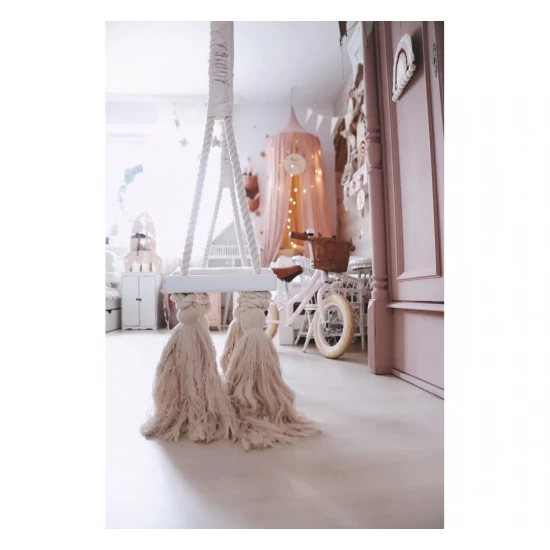 Leagan din lemn si spuma pentru copii WoodSwing by BabySteps, Catifea Velvet Bej Leagan din lemn si spuma pentru copii WoodSwing by BabySteps, Catifea Velvet Bej