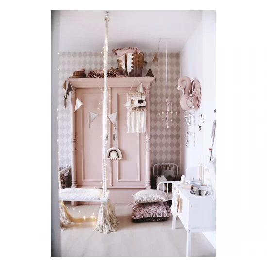 Leagan din lemn si spuma pentru copii WoodSwing by BabySteps, Catifea Velvet Bej Leagan din lemn si spuma pentru copii WoodSwing by BabySteps, Catifea Velvet Bej