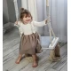 Leagan din lemn si spuma pentru copii WoodSwing by BabySteps, Catifea Velvet Bej Leagan din lemn si spuma pentru copii WoodSwing by BabySteps, Catifea Velvet Bej