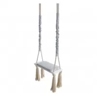 Leagan din lemn si spuma pentru copii WoodSwing by BabySteps Catifea Velvet Grey