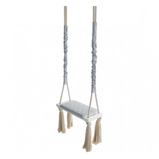 Leagan din lemn si spuma pentru copii WoodSwing by BabySteps Catifea Velvet Grey Leagan din lemn si spuma pentru copii WoodSwing by BabySteps Catifea Velvet Grey