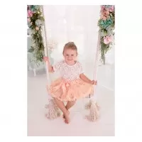 Leagan din lemn si spuma pentru copii WoodSwing by BabySteps Catifea Velvet Grey