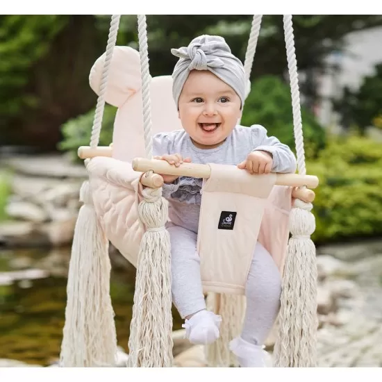 Leagan pentru copii si bebelusi Catifea Velvet cu perna detasabila ursulet Teddy Mint