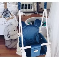 Leagan pentru copii si bebelusi cu perna detasabila ursulet Teddy Nightshadow Blue