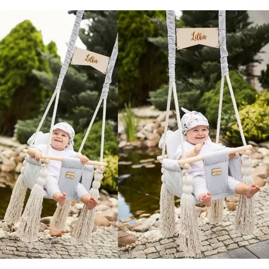 Leagan pentru copii si bebelusi cu perna detasabila ursulet Teddy Nightshadow Blue