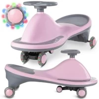 Masinuta gravitationala Kidwell Rollo Pink cu roti LED, 3+ ani, pana la 100 kg