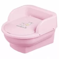 Olita copii mini toaleta cu recipient detasabil Zebra Light Pink Maltex Baby
