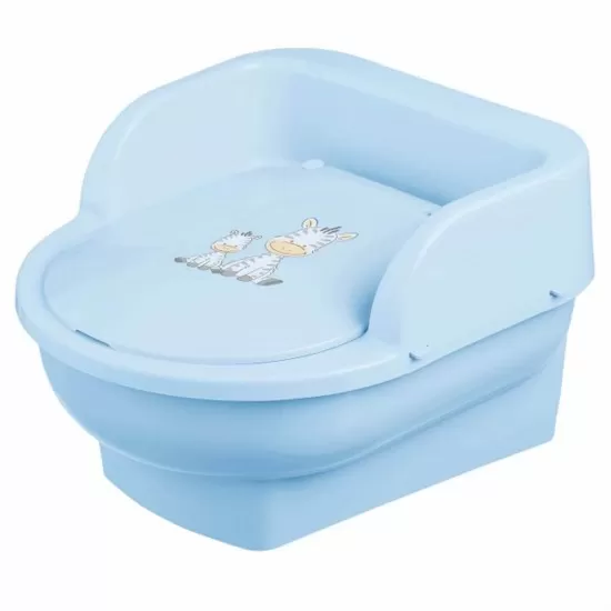 Olita copii mini toaleta cu recipient detasabil Zebra Light Blue Maltex Baby Olita copii mini toaleta cu recipient detasabil Zebra Light Blue Maltex Baby