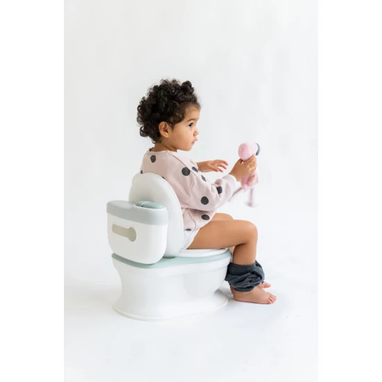 Olita de tip WC, muzicala, alb/rose