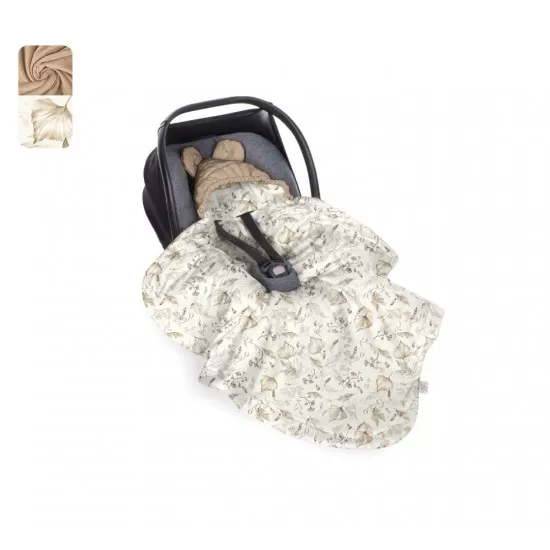 Paturica universala pentru scoica auto Bumbac Catifea Boho Bej Paturica universala pentru scoica auto Bumbac Catifea Boho Bej