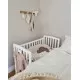 Patut bebe din lemn masiv, laterala culisabila si inaltime reglabila a saltelei, bedside Alice Alb, 100x50 cm Patut bebe din lemn masiv, laterala culisabila si inaltime reglabila a saltelei, bedside Alice Alb, 100x50 cm