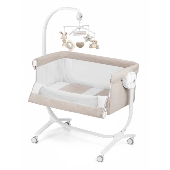Patut co-sleeper 2 in 1 cu laterala culisanta, setare unghiulara, roti, reglabil in 8 pozitii pe inaltime, Cullami, Gri Patut co-sleeper 2 in 1 cu laterala culisanta, setare unghiulara, roti, reglabil in 8 pozitii pe inaltime, Cullami, Gri