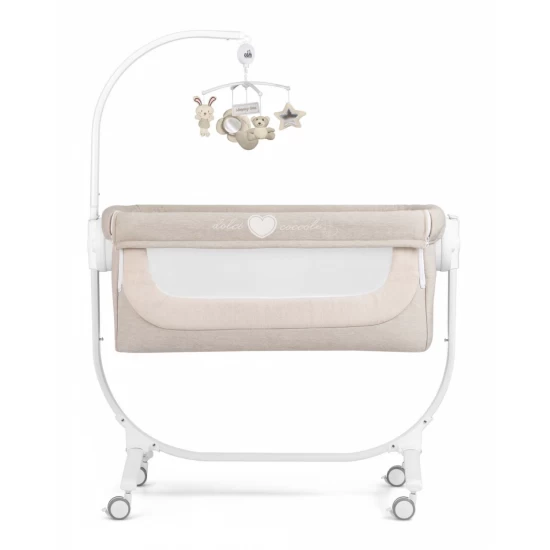 Patut co-sleeper 2 in 1 cu laterala culisanta, setare unghiulara, roti, reglabil in 8 pozitii pe inaltime, Cullami, Gri Patut co-sleeper 2 in 1 cu laterala culisanta, setare unghiulara, roti, reglabil in 8 pozitii pe inaltime, Cullami, Gri