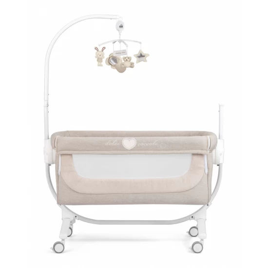 Patut co-sleeper 2 in 1 cu laterala culisanta, setare unghiulara, roti, reglabil in 8 pozitii pe inaltime, Cullami, Gri Patut co-sleeper 2 in 1 cu laterala culisanta, setare unghiulara, roti, reglabil in 8 pozitii pe inaltime, Cullami, Gri