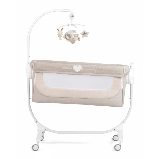 Patut co-sleeper 2 in 1 cu laterala culisanta, setare unghiulara, roti, reglabil in 8 pozitii pe inaltime, Cullami, Gri Patut co-sleeper 2 in 1 cu laterala culisanta, setare unghiulara, roti, reglabil in 8 pozitii pe inaltime, Cullami, Gri