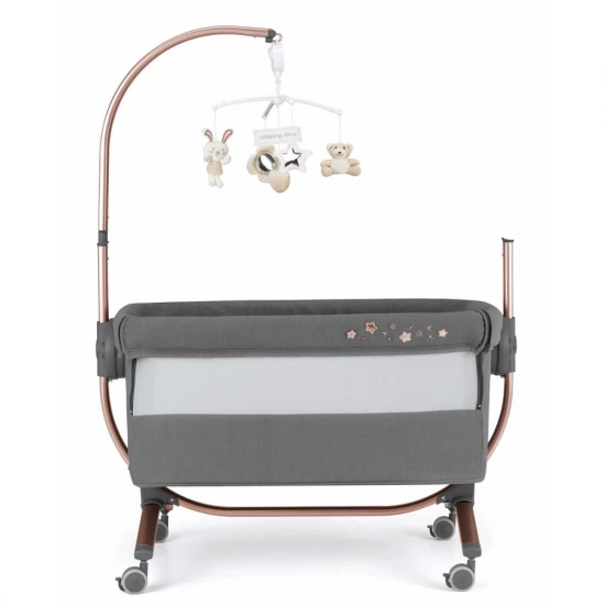Patut co-sleeper 2 in 1 cu laterala culisanta, setare unghiulara, roti, reglabil in 8 pozitii pe inaltime, Cullami, Gold Patut co-sleeper 2 in 1 cu laterala culisanta, setare unghiulara, roti, reglabil in 8 pozitii pe inaltime, Cullami, Gold