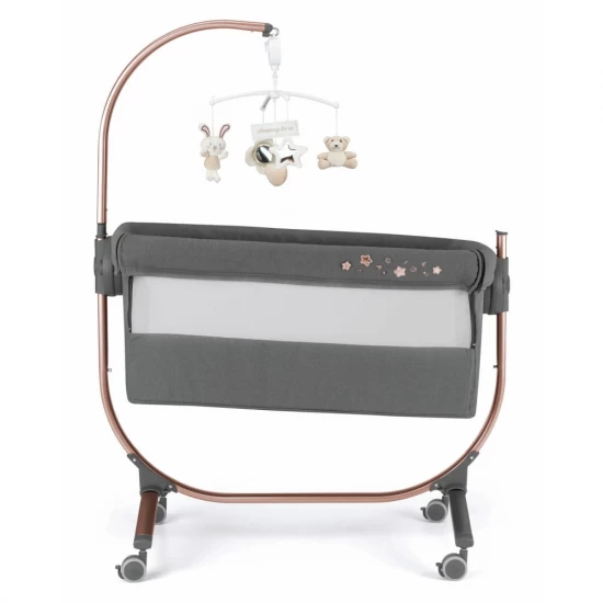 Patut co-sleeper 2 in 1 cu laterala culisanta, setare unghiulara, roti, reglabil in 8 pozitii pe inaltime, Cullami, Gold Patut co-sleeper 2 in 1 cu laterala culisanta, setare unghiulara, roti, reglabil in 8 pozitii pe inaltime, Cullami, Gold