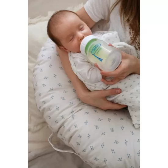 Perna pentru gravide si alaptare, bumbac si umplutura ferma, antialergica, Big cu maner, Alb, Forget Me Not, BabyLy Perna pentru gravide si alaptare, bumbac si umplutura ferma, antialergica, Big cu maner, Alb, Forget Me Not, BabyLy
