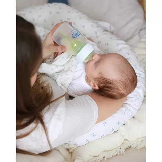 Perna pentru gravide si alaptare, bumbac si umplutura ferma, antialergica, Big cu maner, Alb, Forget Me Not, BabyLy Perna pentru gravide si alaptare, bumbac si umplutura ferma, antialergica, Big cu maner, Alb, Forget Me Not, BabyLy