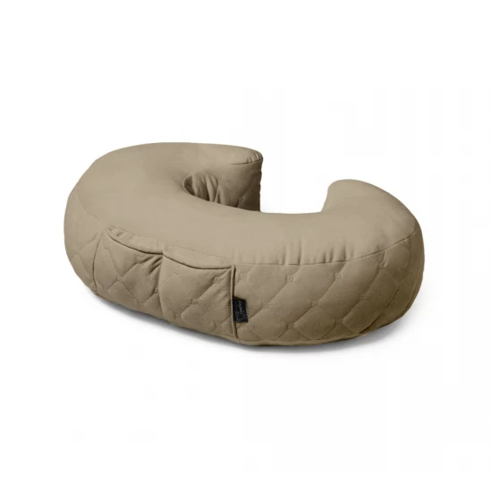 Perna pentru gravide si alaptare, catifea si umplutura antialergica, Big cu buzunare, Bej vintage, BabySteps Perna pentru gravide si alaptare, catifea si umplutura antialergica, Big cu buzunare, Bej vintage, BabySteps