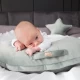 Perna pentru gravide si alaptare, catifea velvet si umplutura ferma, antialergica, Big cu maner, Gri deschis, BabyLy Perna pentru gravide si alaptare, catifea velvet si umplutura ferma, antialergica, Big cu maner, Gri deschis, BabyLy