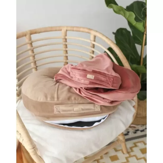 Perna pentru gravide si alaptare, catifea velvet si umplutura ferma, antialergica, Big cu maner, Lila, BabyLy Perna pentru gravide si alaptare, catifea velvet si umplutura ferma, antialergica, Big cu maner, Lila, BabyLy