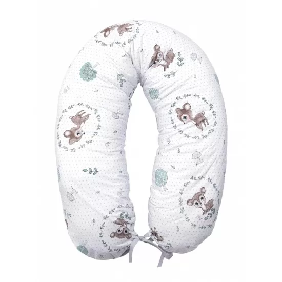 Perna pentru gravide si alaptare, husa detasabila din bumbac 100% si umplutura antialergica BabySoft Caprioara mica Amy Perna pentru gravide si alaptare, husa detasabila din bumbac 100% si umplutura antialergica BabySoft Caprioara mica Amy