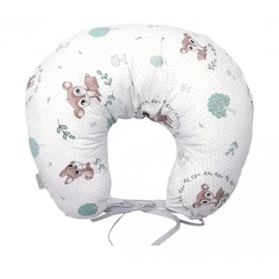 Perna pentru gravide si alaptare cu husa detasabila din bumbac 100% si umplutura antialergica BabySoft  Caprioara mica Amy