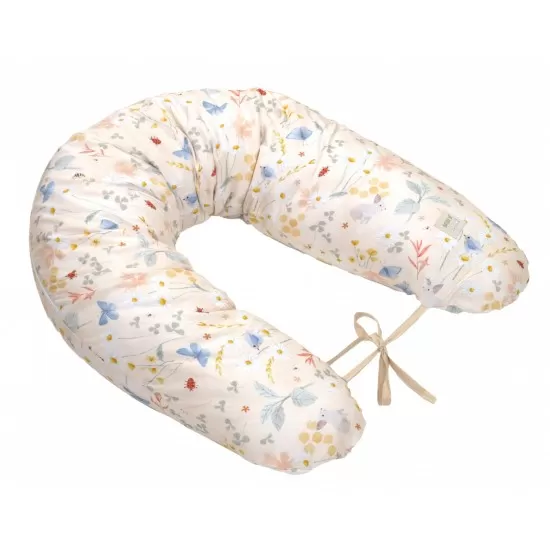 Perna pentru gravide si alaptare, husa detasabila din bumbac 100% si umplutura antialergica BabySoft , Lunca Bej, Amy Perna pentru gravide si alaptare, husa detasabila din bumbac 100% si umplutura antialergica BabySoft , Lunca Bej, Amy