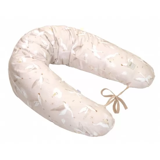 Perna pentru gravide si alaptare, husa detasabila din bumbac 100% si umplutura antialergica BabySoft , Gasca Bej, Amy Perna pentru gravide si alaptare, husa detasabila din bumbac 100% si umplutura antialergica BabySoft , Gasca Bej, Amy