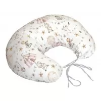 Perna pentru gravide si alaptare cu husa detasabila din bumbac 100% si umplutura antialergica BabySoft Circ Roz Amy