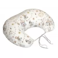 Perna pentru gravide si alaptare cu husa detasabila din bumbac 100% si umplutura antialergica BabySoft Circ Blue Amy