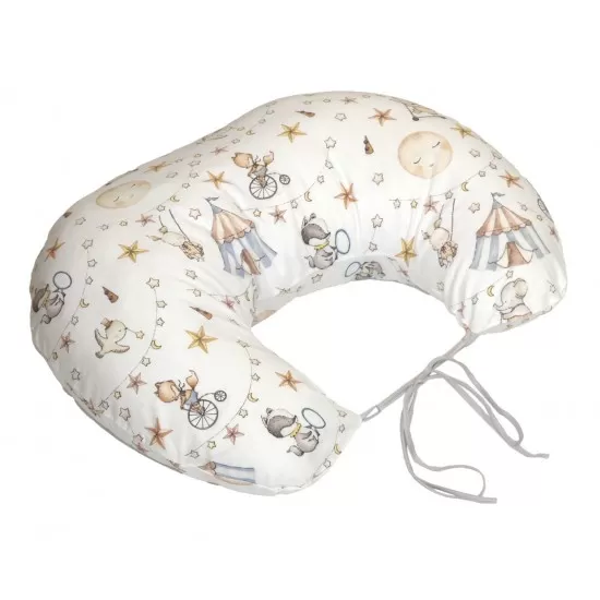 Perna pentru gravide si alaptare cu husa detasabila din bumbac 100% si umplutura antialergica BabySoft Circ Blue Amy Perna pentru gravide si alaptare cu husa detasabila din bumbac 100% si umplutura antialergica BabySoft Circ Blue Amy