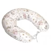 Perna pentru gravide si alaptare cu husa detasabila din bumbac 100% si umplutura antialergica BabySoft Circ Roz Amy