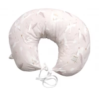 Perna pentru gravide si alaptare, husa detasabila din bumbac 100% si umplutura antialergica BabySoft, Gasca Bej, Amy