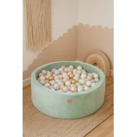 Piscina cu bile rotunda MeowBaby Velvet Sage Olive 90x30 cm cu 200 bile