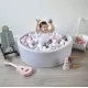 Piscina uscata cu 200 de bile (Alb, Gri, Roz Pastel) MeowBaby 90x30 cm Gri deschis Piscina uscata cu 200 de bile (Alb, Gri, Roz Pastel) MeowBaby 90x30 cm Gri deschis