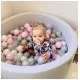 Piscina uscata cu 200 de bile (Alb, Gri, Roz Pastel) MeowBaby 90x30 cm Gri deschis Piscina uscata cu 200 de bile (Alb, Gri, Roz Pastel) MeowBaby 90x30 cm Gri deschis